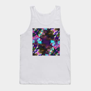 Psychedelic Hippie Square Purple Pink and Blue Tank Top